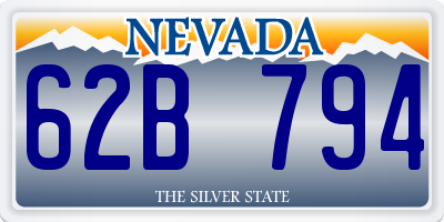 NV license plate 62B794