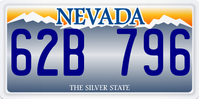 NV license plate 62B796