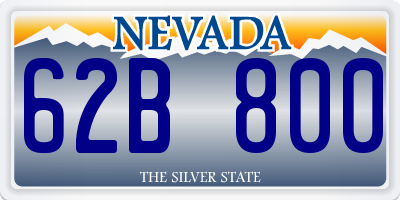 NV license plate 62B800