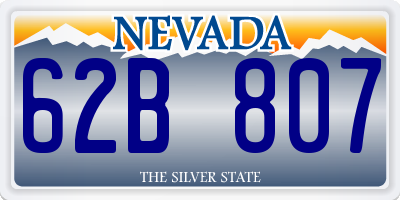 NV license plate 62B807