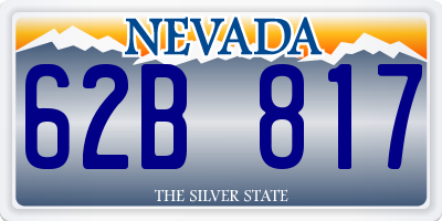 NV license plate 62B817