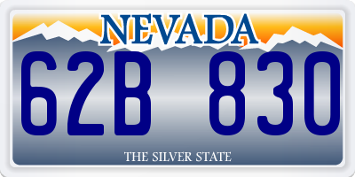 NV license plate 62B830