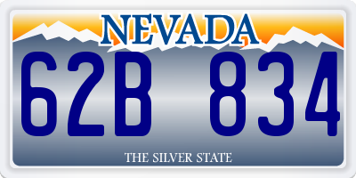 NV license plate 62B834