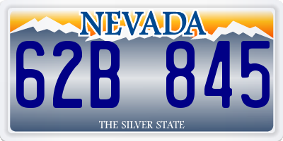 NV license plate 62B845