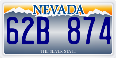 NV license plate 62B874