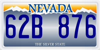 NV license plate 62B876