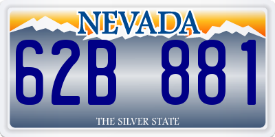 NV license plate 62B881