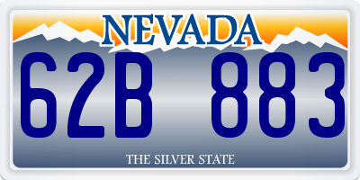 NV license plate 62B883