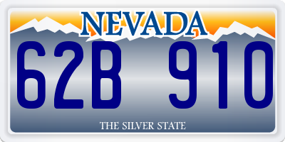 NV license plate 62B910