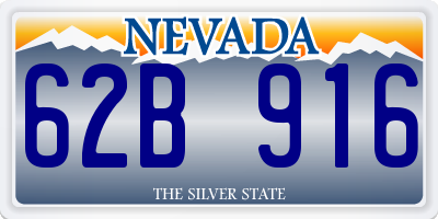 NV license plate 62B916