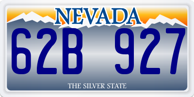 NV license plate 62B927