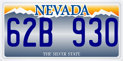 NV license plate 62B930