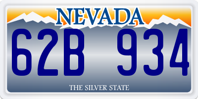 NV license plate 62B934