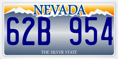 NV license plate 62B954