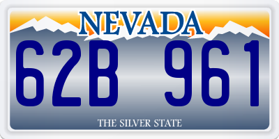 NV license plate 62B961