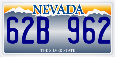 NV license plate 62B962