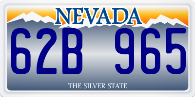 NV license plate 62B965