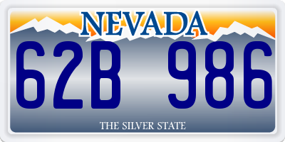 NV license plate 62B986
