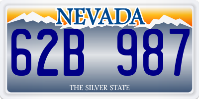 NV license plate 62B987
