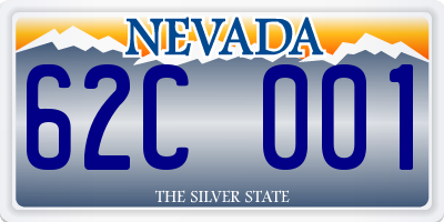 NV license plate 62C001