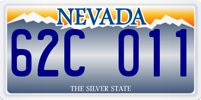 NV license plate 62C011