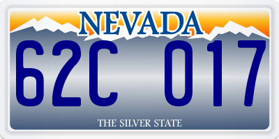 NV license plate 62C017