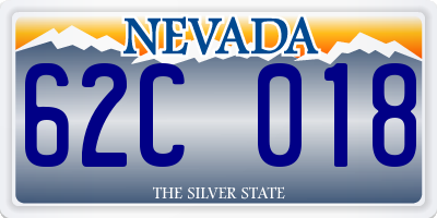 NV license plate 62C018