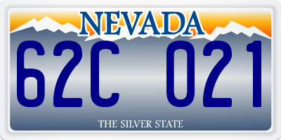 NV license plate 62C021