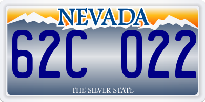 NV license plate 62C022