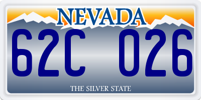 NV license plate 62C026
