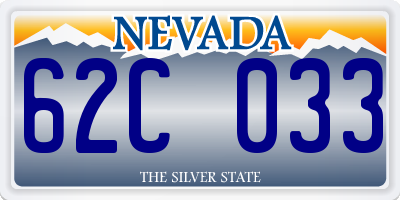 NV license plate 62C033