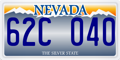 NV license plate 62C040