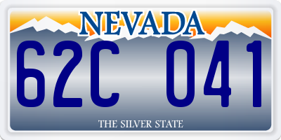 NV license plate 62C041