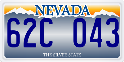 NV license plate 62C043