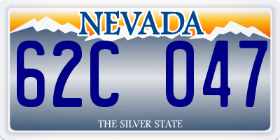 NV license plate 62C047