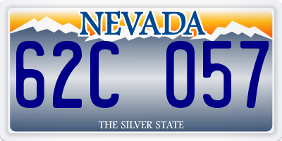 NV license plate 62C057