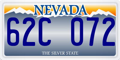 NV license plate 62C072