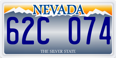 NV license plate 62C074