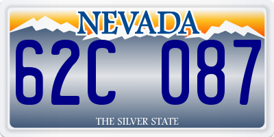 NV license plate 62C087