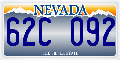 NV license plate 62C092