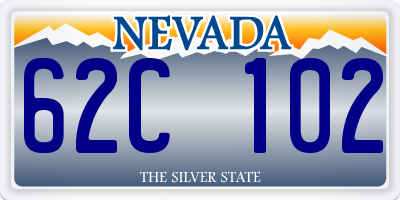 NV license plate 62C102