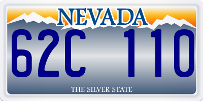 NV license plate 62C110