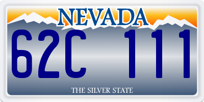 NV license plate 62C111