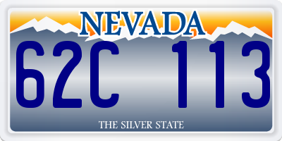 NV license plate 62C113
