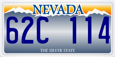 NV license plate 62C114