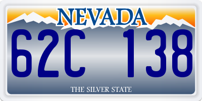 NV license plate 62C138