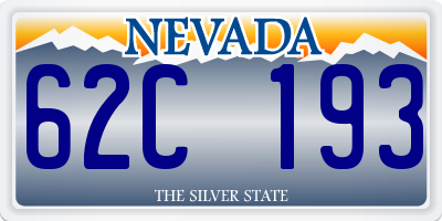 NV license plate 62C193