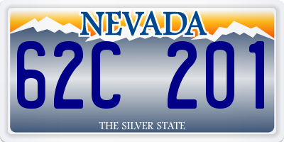 NV license plate 62C201