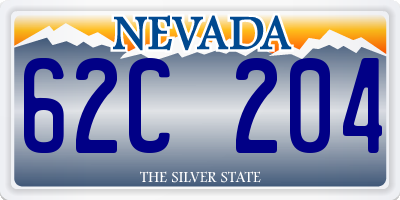 NV license plate 62C204