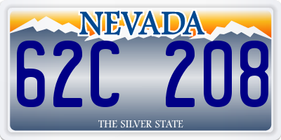 NV license plate 62C208